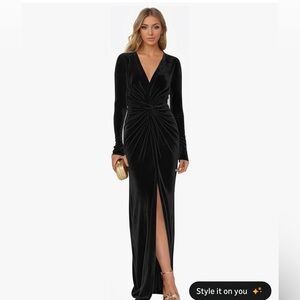 Elegant Black Velvet Dress